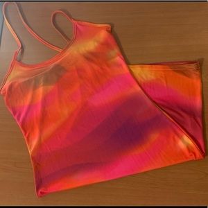 PLT Pink Abstract Asymmetric Strappy Dress